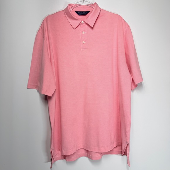 Polo Golf Ralph Lauren Pink Micro-Striped 100% Pima Cotton Polo Shirt Size L - Picture 2 of 11